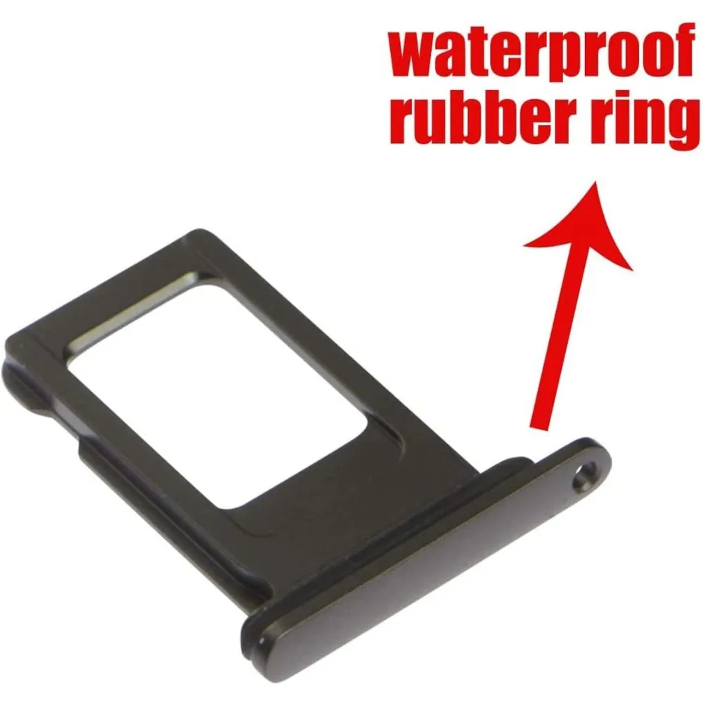 فتحة صينية بطاقة SIM لهاتف iPhone XR (أسود) مع حلقة مطاطية مقاومة للماء واستبدال دبوس القاذف #2