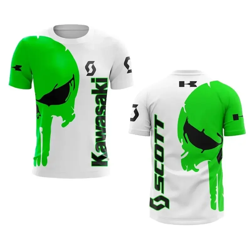 تي شيرت صيفي للرجال برقبة دائرية وأكمام قصيرة كاواساكي بسيط وكاجوال يسمح بمرور الهواء وسريع الجفاف، قميص رياضي مريح #1