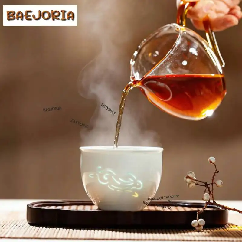 175ml Zodiac Signs Celadon Exquisite Teacup Handmade Tea Bowl Set of Cups Tea-tasting Smelling Cup Chazhan Master Cups Tea Gifts