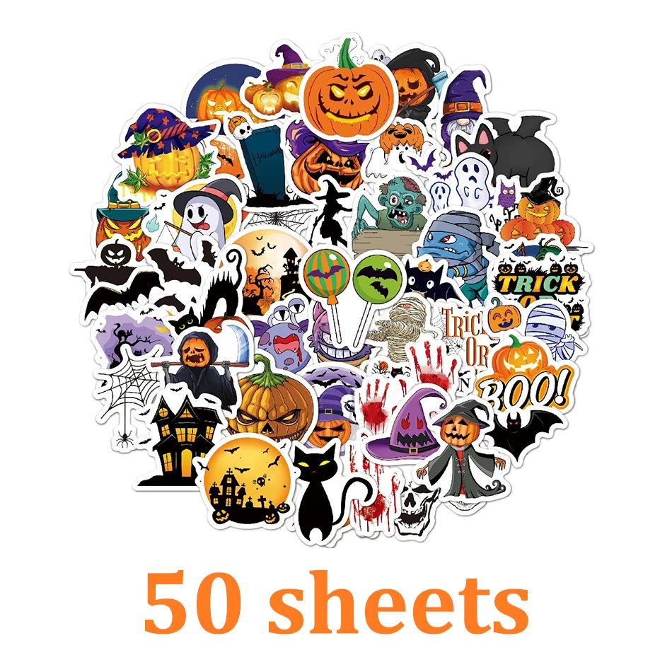 2026 Halloween Cartoon Stickers Party Gift Decorations Halloween Pumpkin Mini Stickers Toy Gifts Halloween Ghost Festival