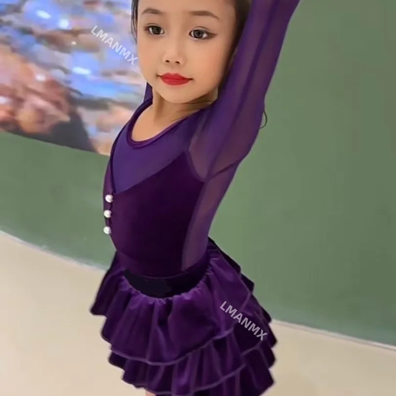 

Latin Dance Dress for Girls Autumn/Winter 2025 New Exquisite Latin Dance Dress