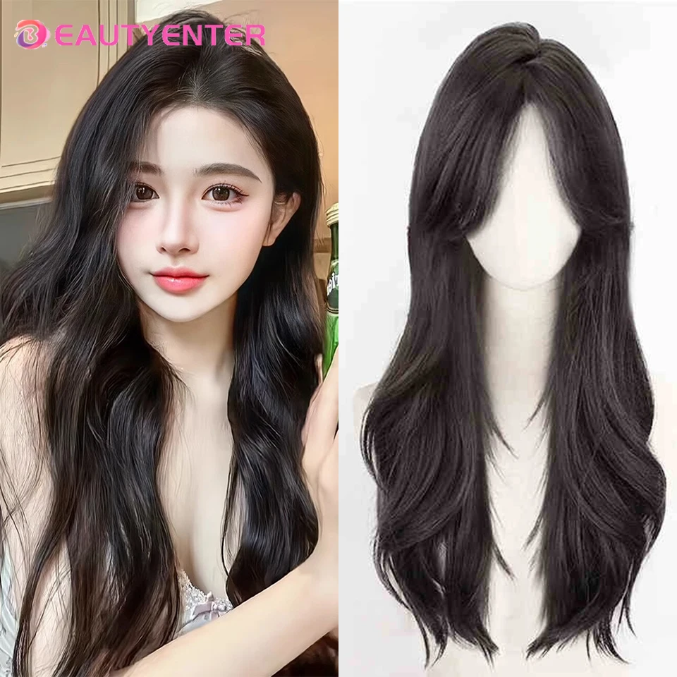 BeautyEnter Wig Women's Long Hair and Short hair Summer Natural Full Headgear Simulation Hair With Curly Hair and Whole Wig