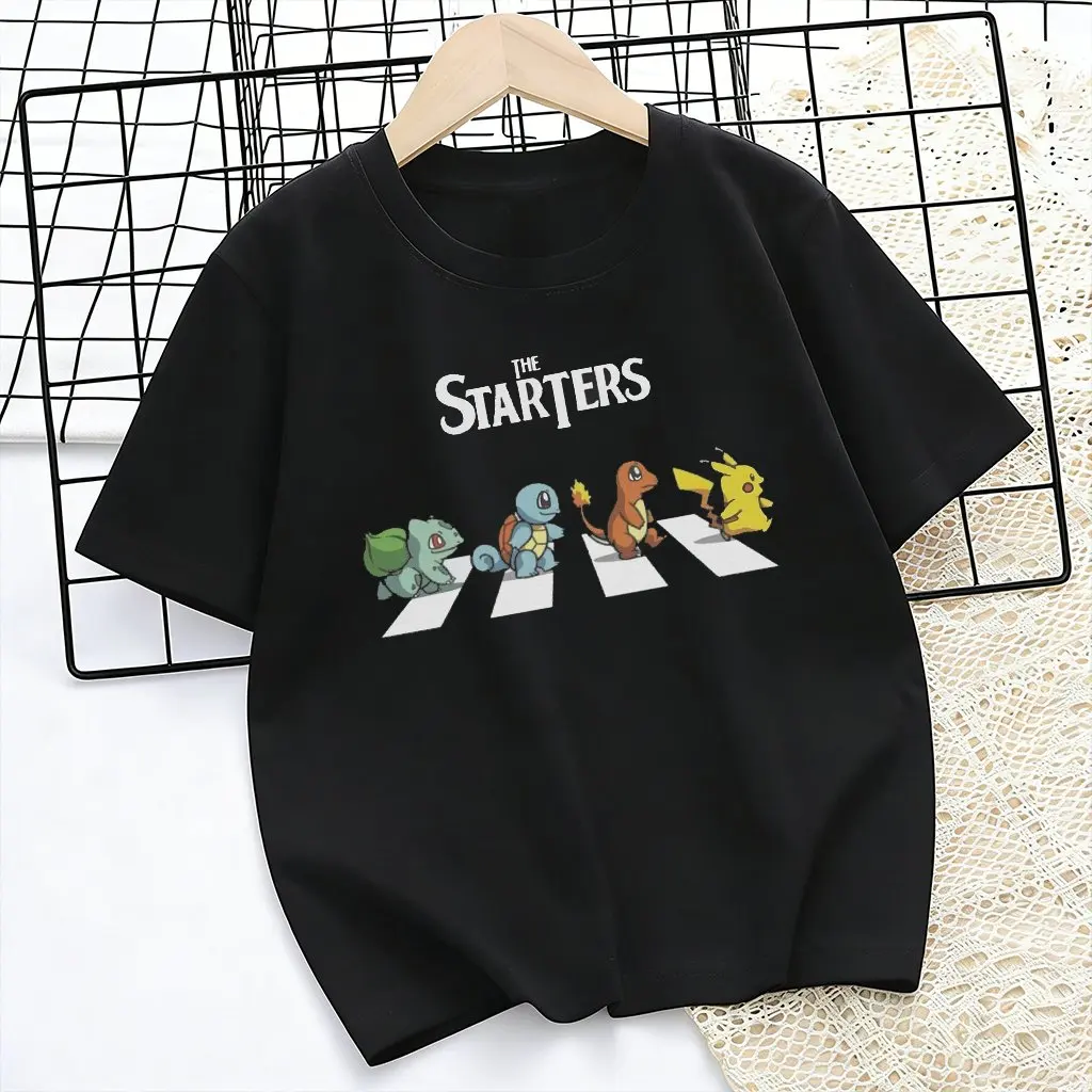 Stacked Ghost Elf Black Tee, Neon Smoke Border Three Specter Creature Print Soft Cotton Top For Teen Street Casual Outfits