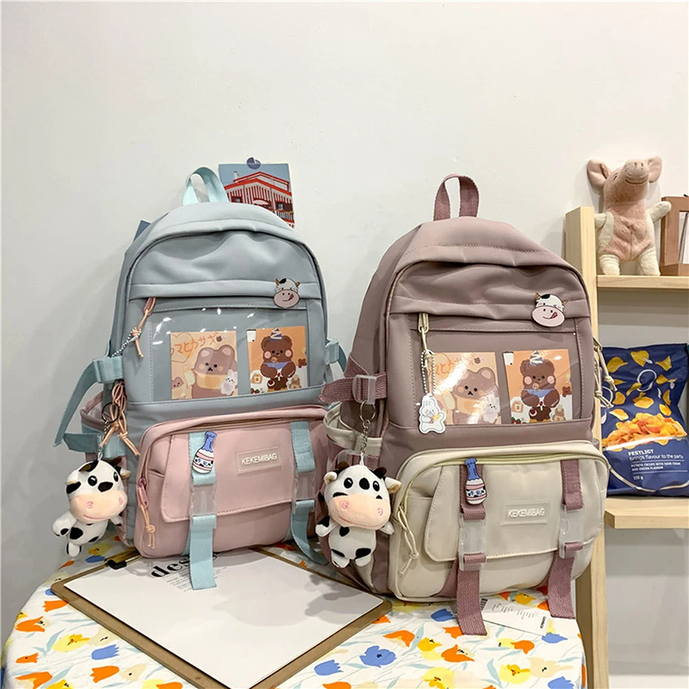 Estudiantes escuela lindo Hit Color mochila grande Patchwork lona mochila bolsos