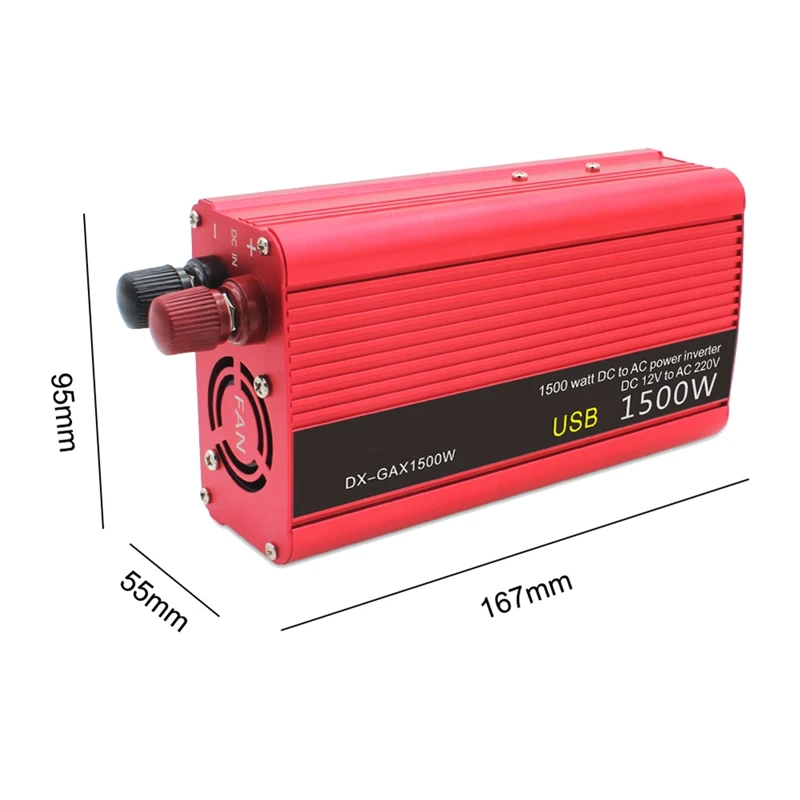 1500W DC 12V To AC 220V Portable Car Power Inverter Charger Converter Adapter Universal Socket Auto Accessories