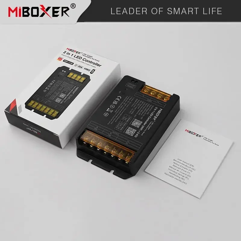 Miboxer (WIFI + 2.4G) Controlador de LED 2 in1HW2 Cor única CCT/5 em 1 HW5 CCT/RGB/RGBW/RGBCCT Controlador de faixa de LED