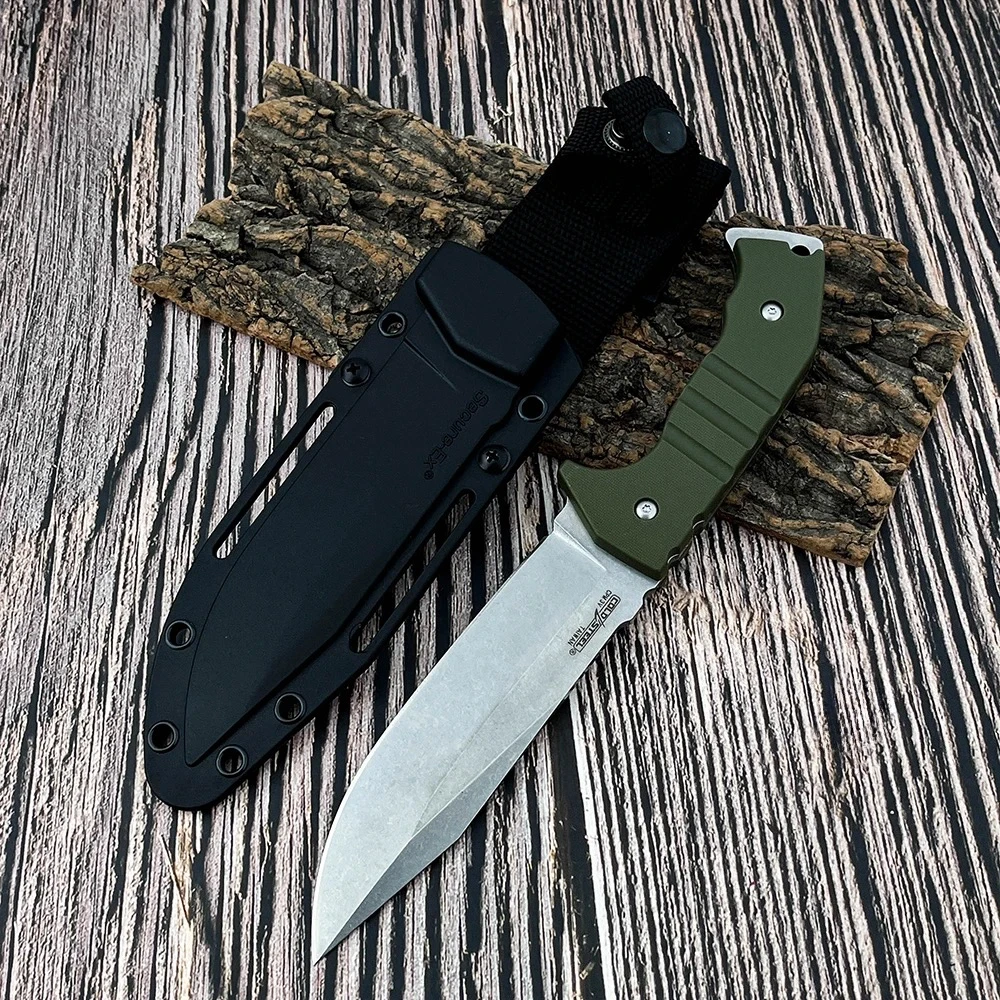 

Нож с фиксированным лезвием, прямые ножи для выживания, высокая твердость, лезвие 7Cr13Mov, нескользящая нейлоновая ручка, инструмент для кемпинга, охоты, EDC