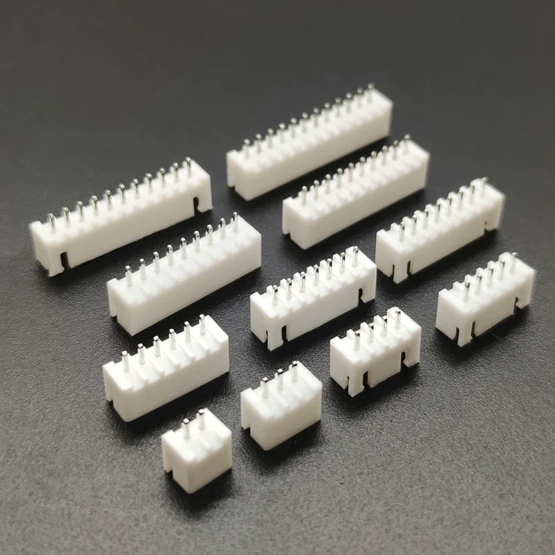 50pcs Xh2.54 2.54mm Socket Connector Pin Header Straight Pins 2p-12p Set Of 11 Types For Diy Electronics Projects