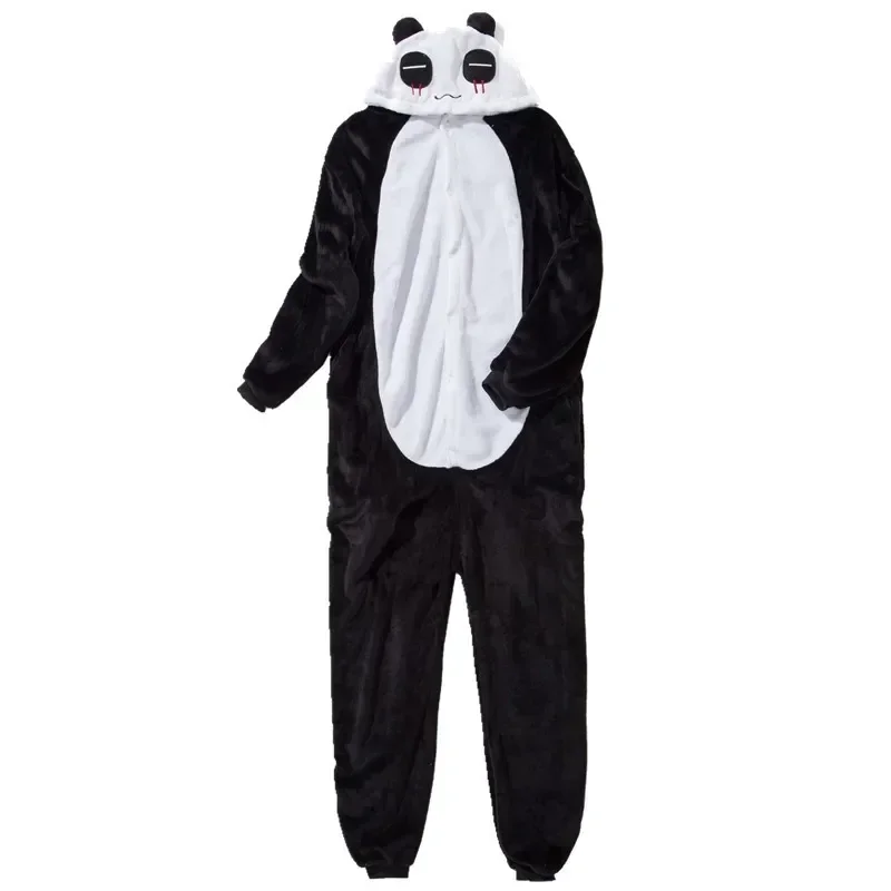 Adult Panda Pajamas One Piece Kids Christmas Cosplay Costume Flannel Warm Animal Homewear Sleepwear for Women Men