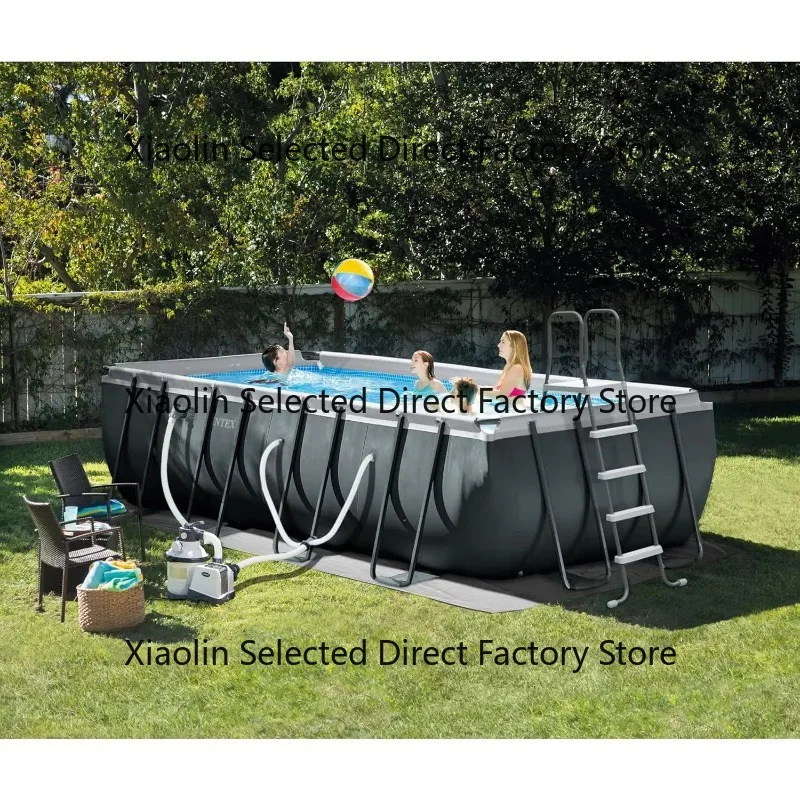 18' X 9' X 52' Rectangular Frame Swimming Pool Set with Pump - Above Ground Backyard Large Rectangle Pool