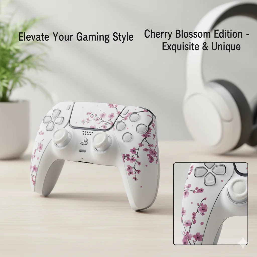 

Розовый цветочный чехол для контроллера PS5 DualSense, сменная лицевая панель, совместимая с тачпадом, версия BDM, игровые аксессуары для самостоятельной сборки