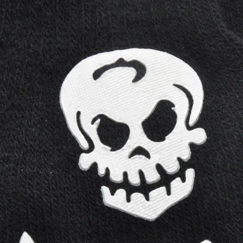 Kids Halloween Luminous Skeleton Skull Half Finger Gloves Glow in the Dark Knitted Fingerless Mittens Cosplay Costume