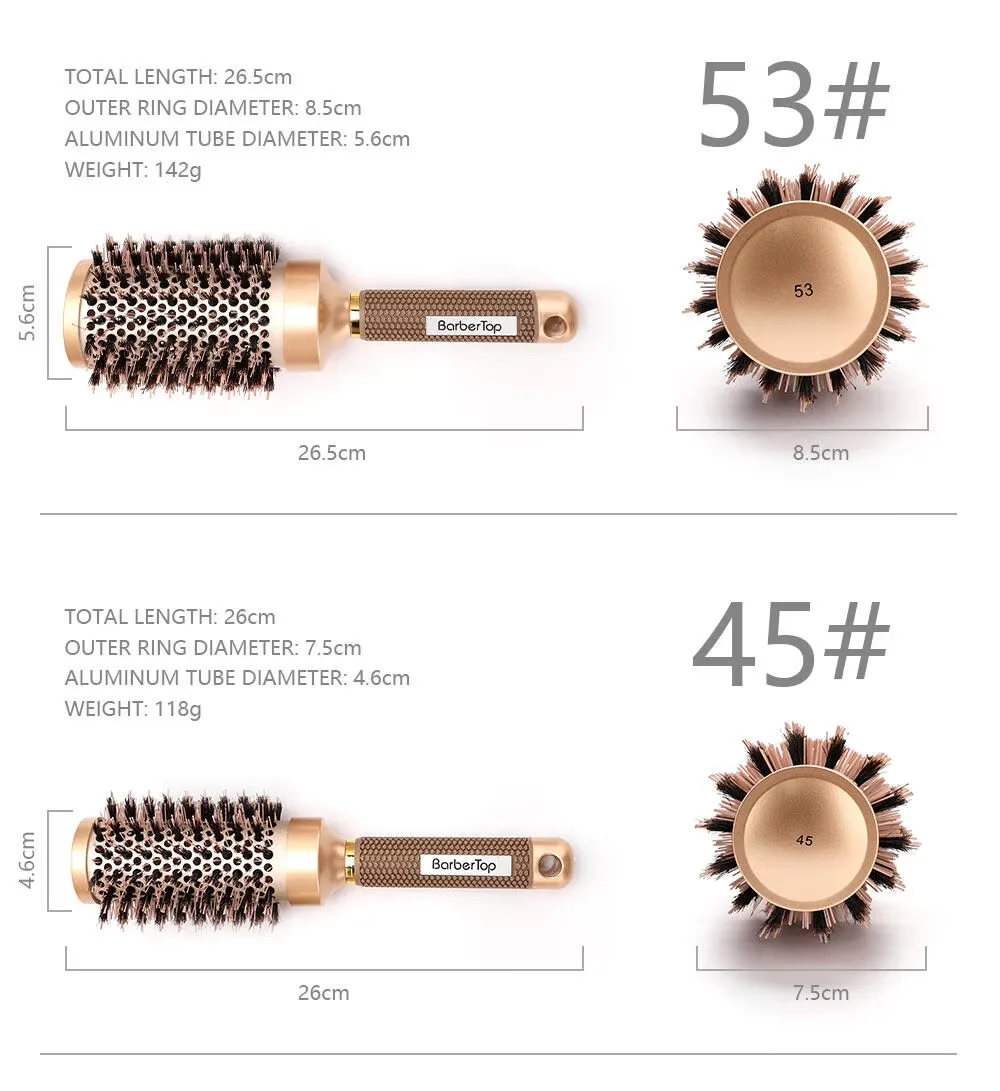 Pro Salon Hairdressing Comb Women\'s Curling Hairbrush Cylindrical Hairdresser Brushes Barbershop Styling Tool Accessories Tools