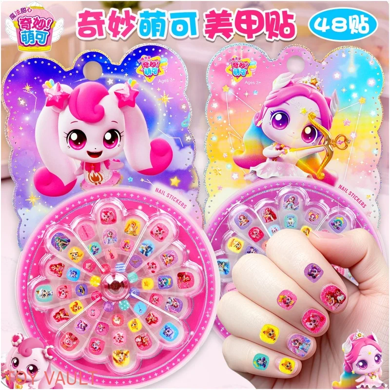 Teenieping Nail Stickers 48 Pcs Waterproof Non Toxic Cartoon Cute Pattern Manicure Decals For Diy Nail Art Decoration Toys