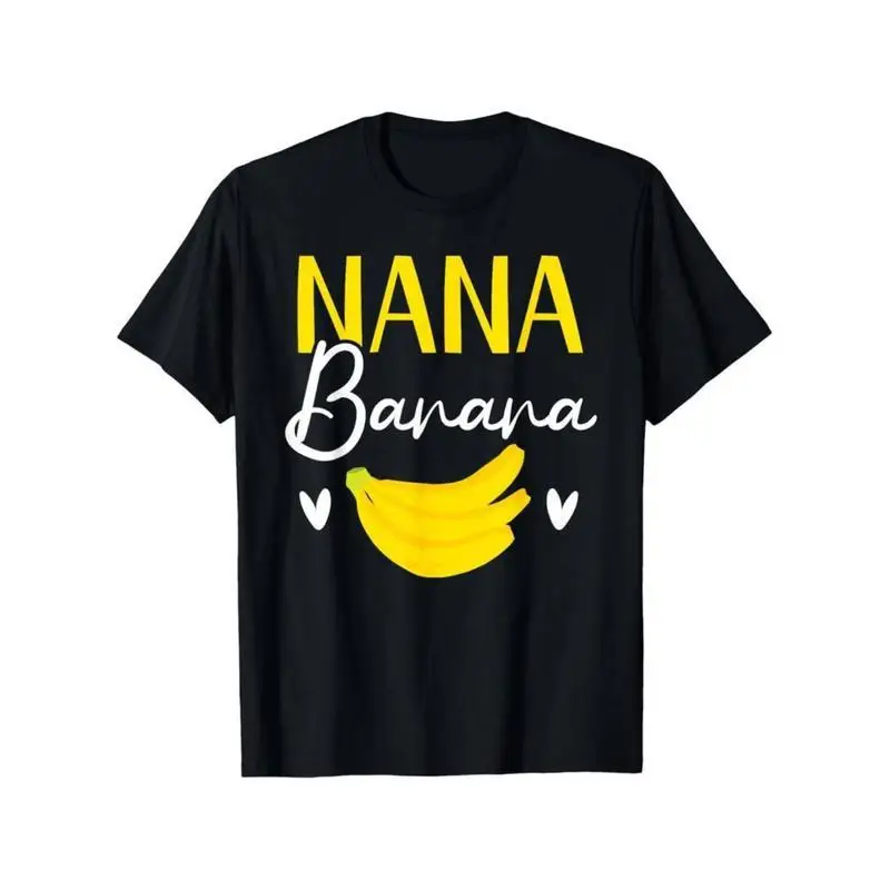 

Women's Nana Banana T-shirt Funny Slogan Tee Grandma Gift Graphic Top Casual Short Sleeve