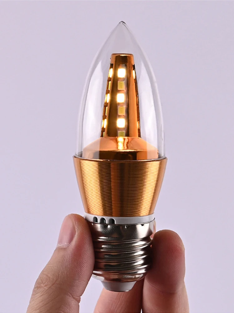 4PCS E14 LED Bulb 5W Light Candle Aluminum AC220V 360°bright Replace Chandelier Desk Lamp Power Saving Warm White Cool White