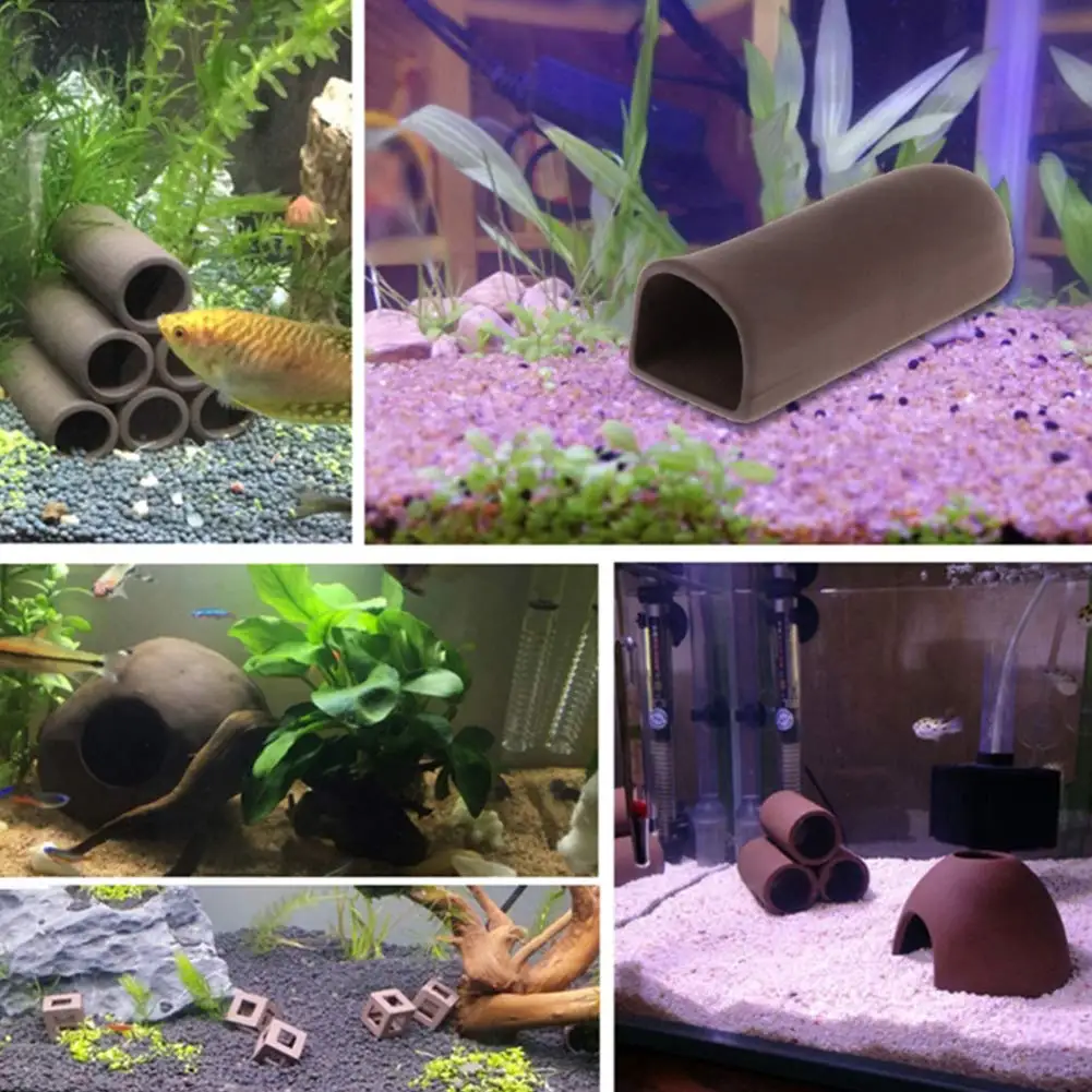 

Aquarium Decoration Rock Cave Ceramic Shelters Shrimp Habitat Breeding Tube Fish for Tank Decor for Betta Fish Hiding ﻿Wholesale