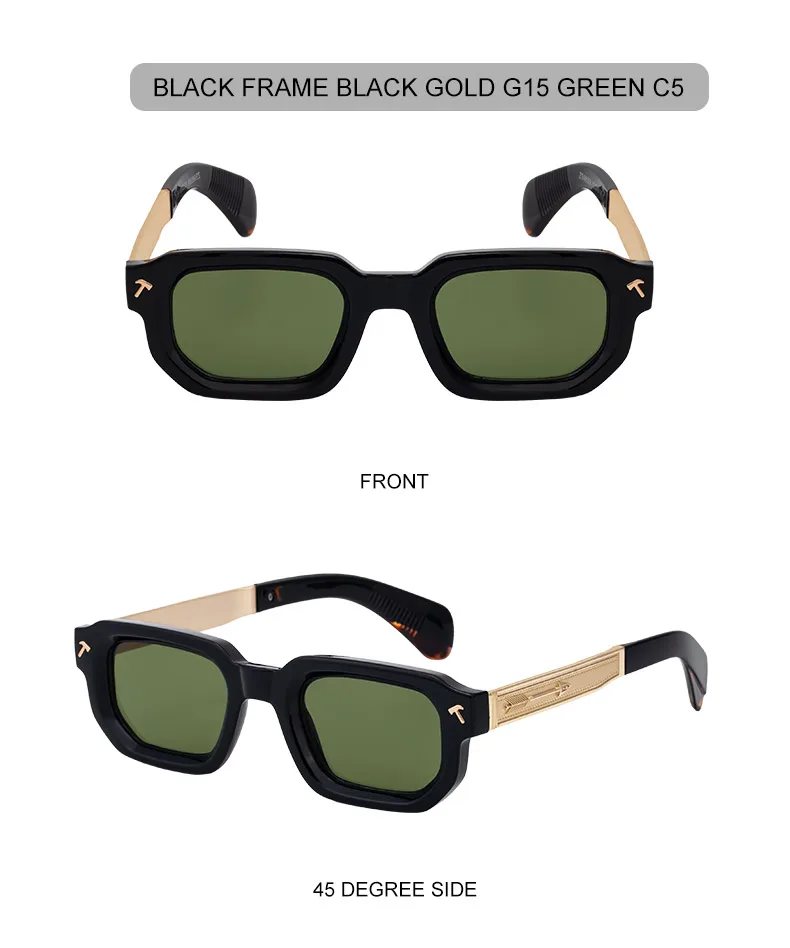 Polarisierte quadratische Sonnenbrille für Herren 2026 – Luxusmarke, Vintage-Rechteck-Sonnenbrille, klassische Fahrbrille für Männer, UV400-Schutz – Detail 19