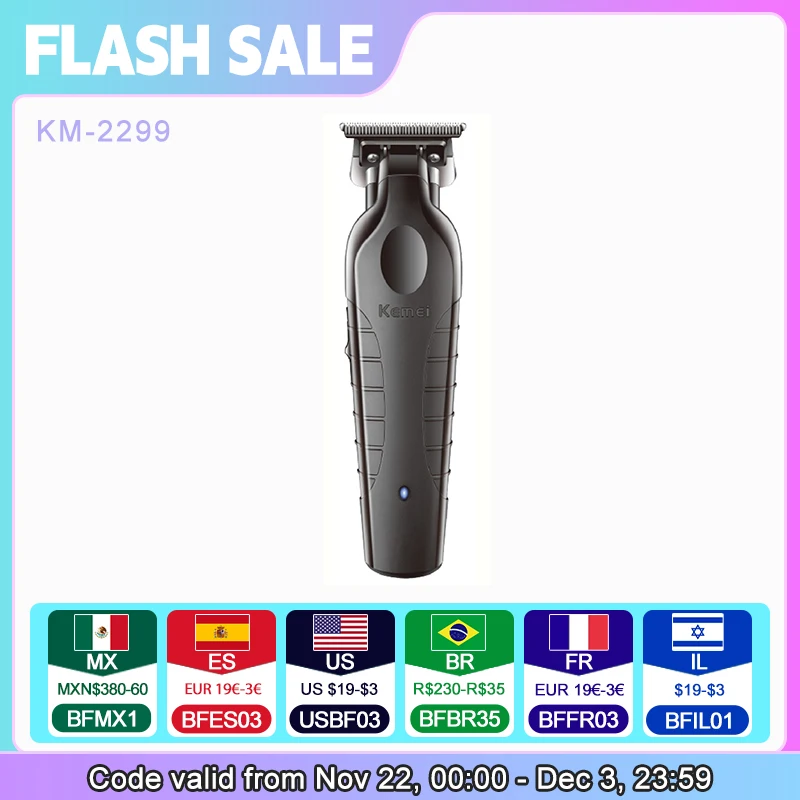 Kemei Men's Cordless Hair Clipper USB Rechargeable Electric Hair Clipper km032  Trimmer Electric Hair Cutting Machine KM-2299