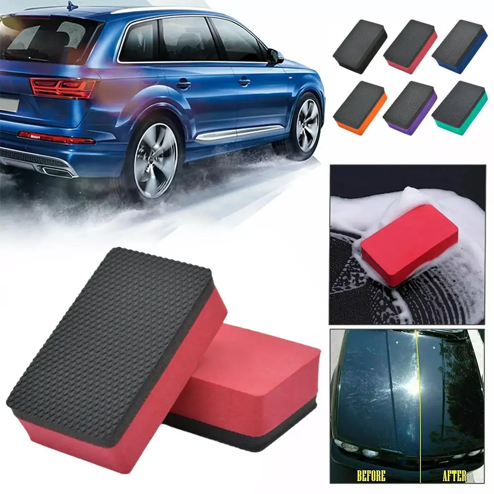 Car Clay Bar Decontamination Pad Sponge Block Cleaner Pad Polish Cleaning Eraser Wax Scrub Y9L5