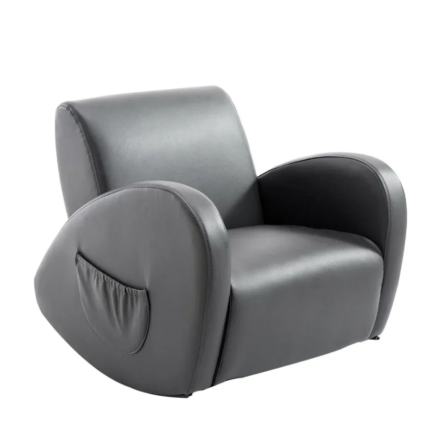 

Sofa Rocking Chair with Side Pocket PU Leather Toddler Armchair for Grey
