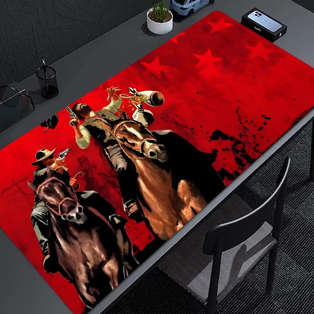 Red D-Dead R-Redemptions Mouse Pad 900x400mm Home Office Large Mouse Pad Gamer Waterproof PU 80x40cm Leather Desk Mat Computer M