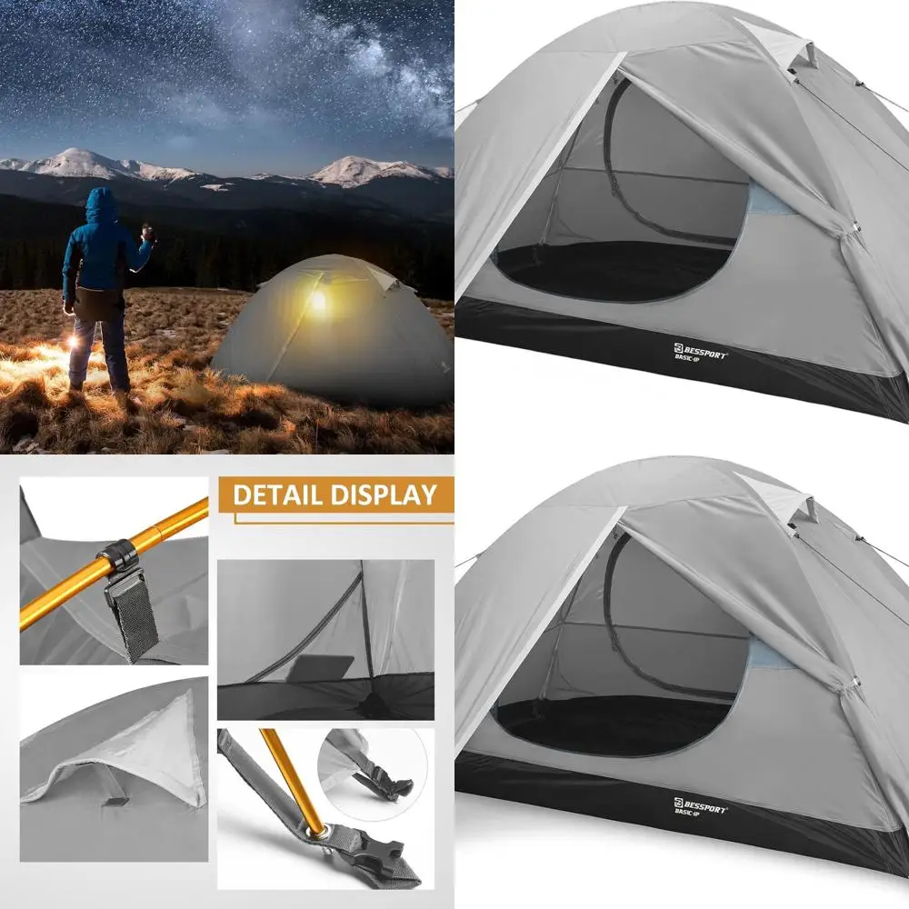 

Легкая водонепроницаемая палатка для 1-2 человек с двумя дверцами для походов, походов и приключений на свежем воздухе