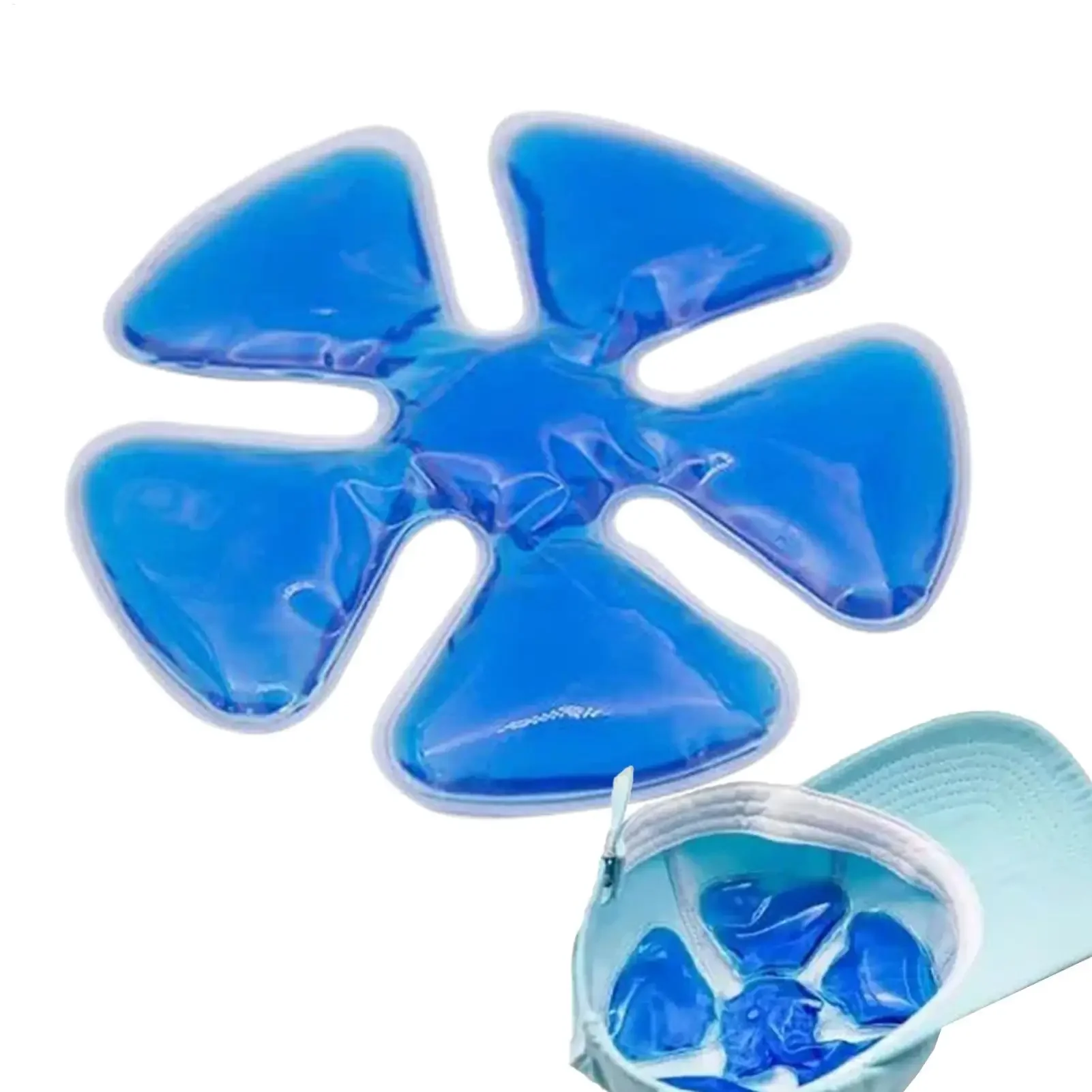 PVC Gel Ice Pack - Adjustable Cooling Pad for Helmets & Hats | Reusable Cold Compress Travel Portable Outdoor Accessory