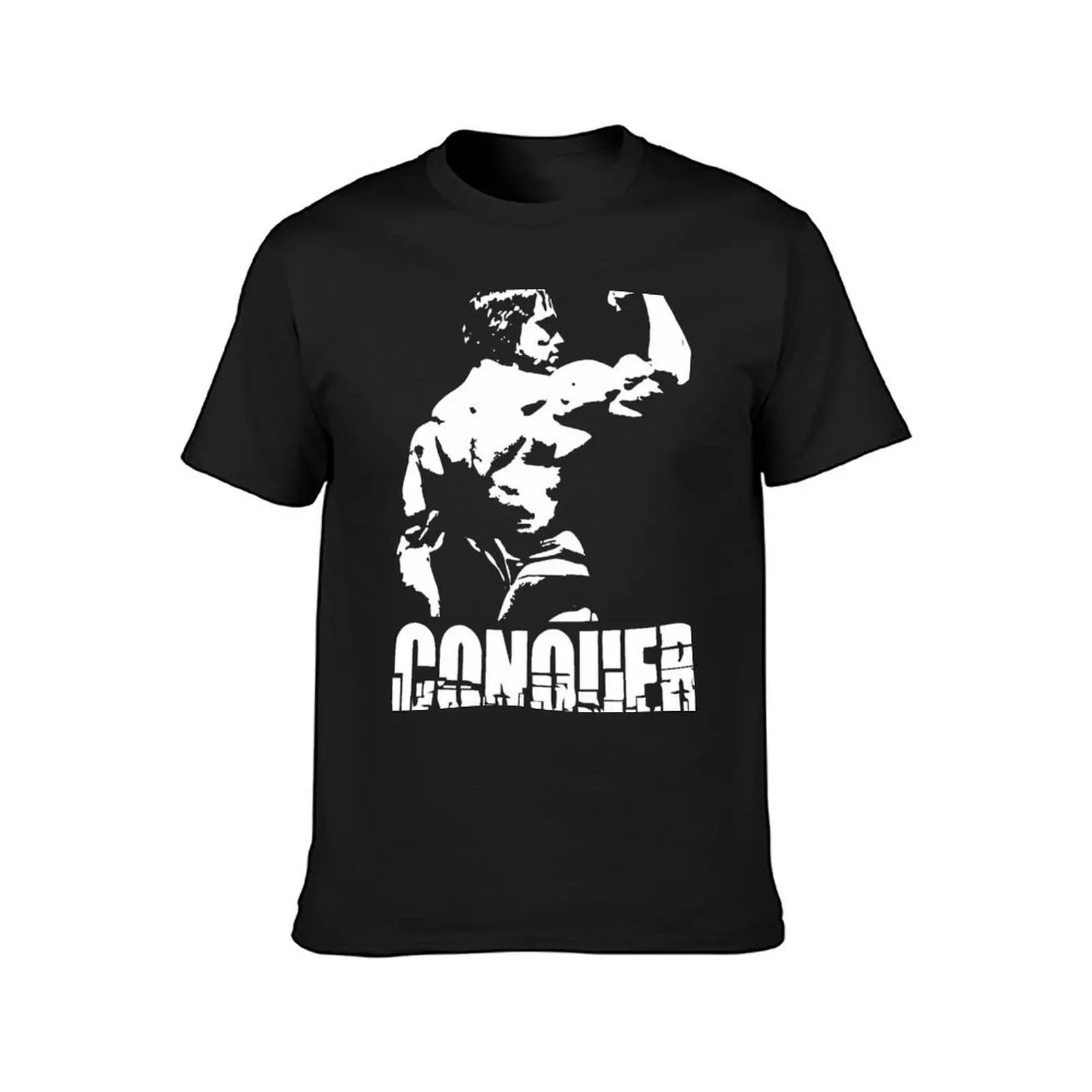 Arnold Schwarzenegger Conquer T-Shirt cute clothes oversizeds Short sleeve tee plain heavy weight t shirts for men