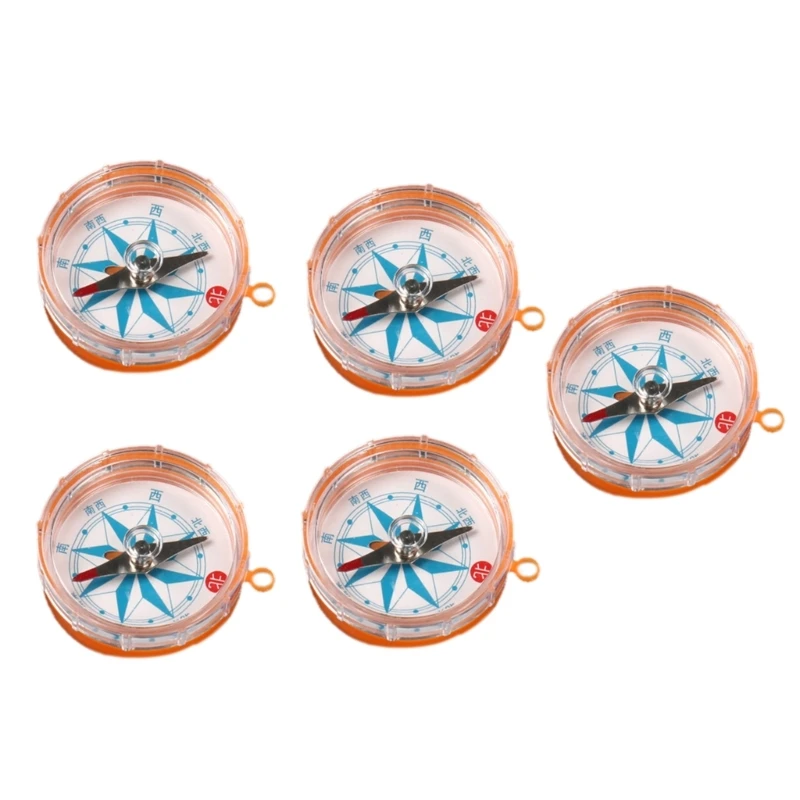 5 ชิ้น Professional เข็มทิศพ็อกเก็ต 45 มิลลิเมตรกันน้ำแบบพกพาเข็มทิศสำหรับล่าสัตว์เดินป่าตั้งแคมป์กิจกรรมกลางแจ้ง