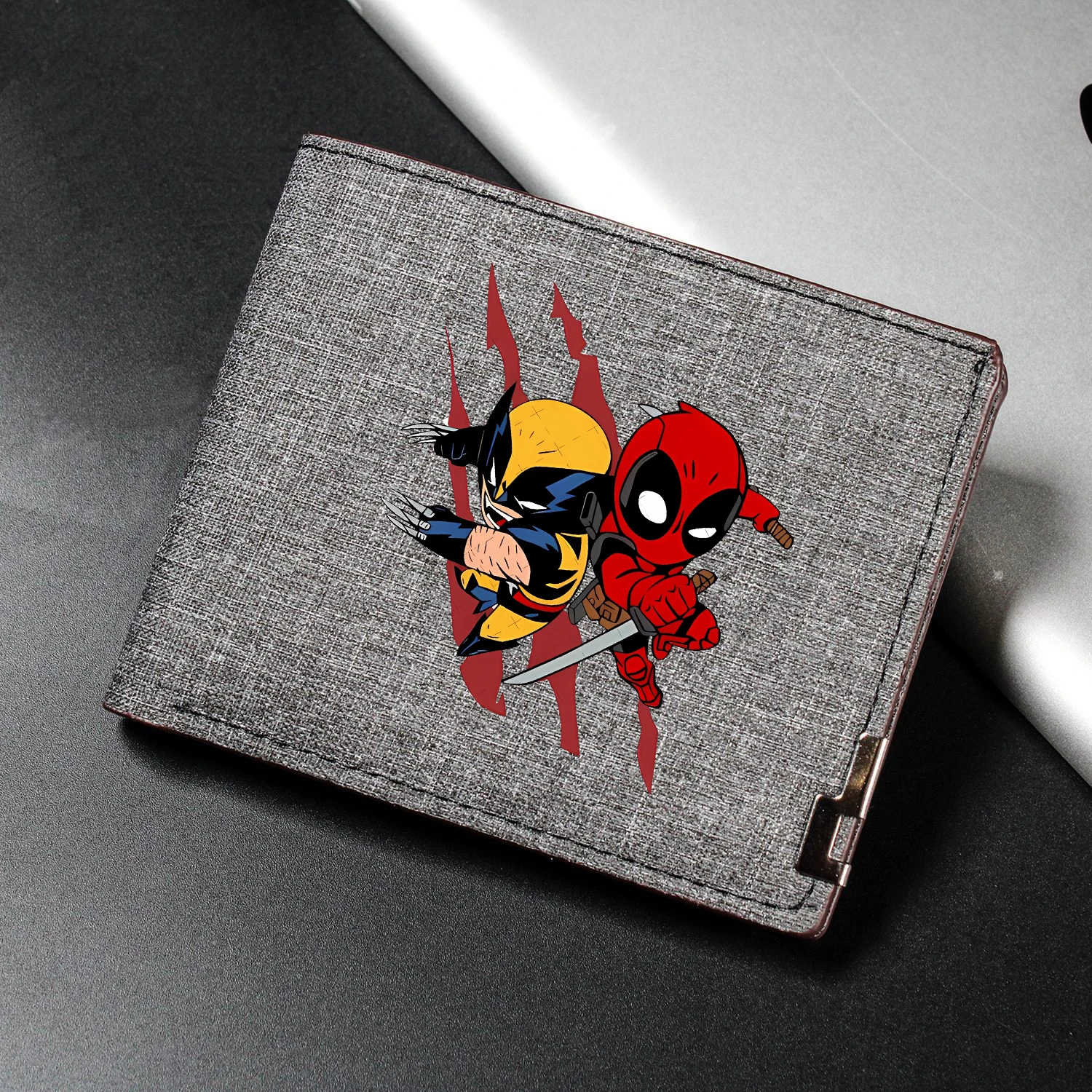 MARVEL Deadpool and Wolverine Cartoon Wallet Periphery Unisex Pocketbook Outdoor Supplies Multi Card Slot Purse Money Bag Gift