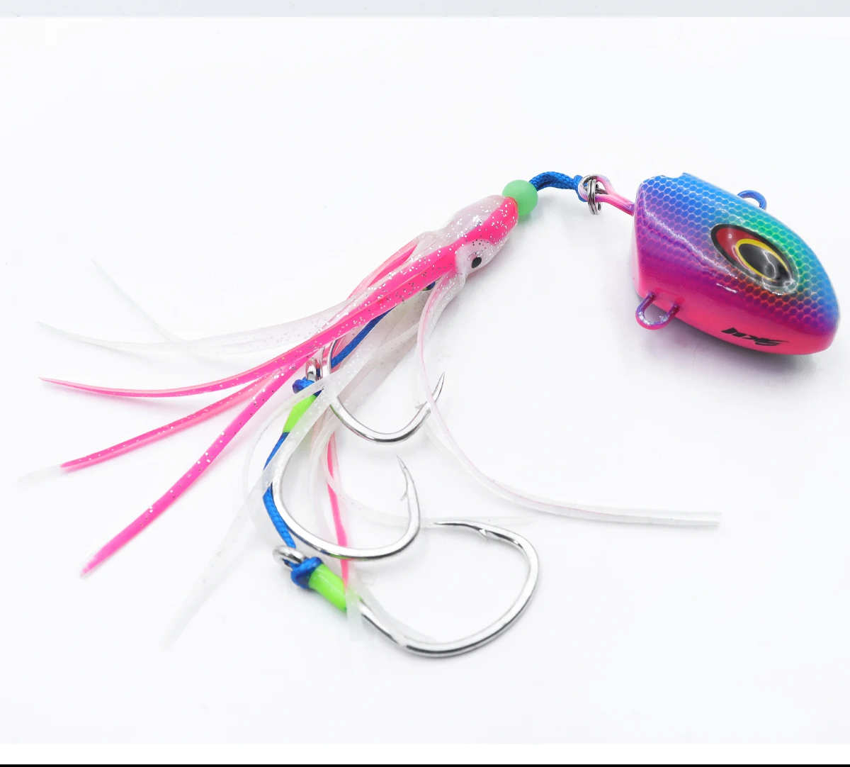 ZYZHE Meeresfischerei-Köder 100g 150g 200g 250g Leuchtender Weicher Oktopus-Köder mit BKK-Haken Salzwasser-Bootsangelköder Angelzubehör – Detail 16