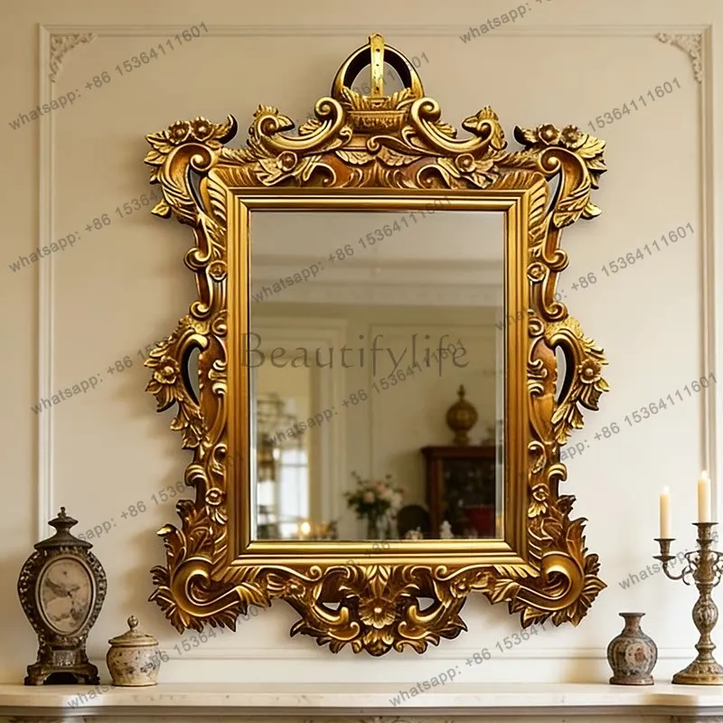 

French retro living room fireplace decorative mirror bathroom washstand mirror
