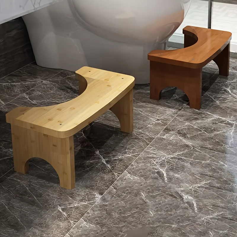 Bamboo Toilet Stool, Toilet Step Stool, Portable Toilet Step, 7 Inches Tall, Sturdy and Durable, Suitable for Offices