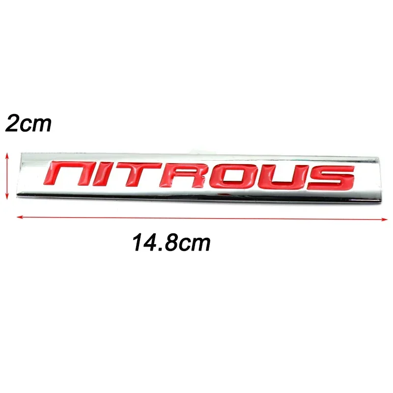 Metal NITROUS Logo Car Body Trunk Emblem Sticker for Ford Hyundai Mazda Suzuki Chevrolet Land Rover Jeep Auto Body Badge Decal