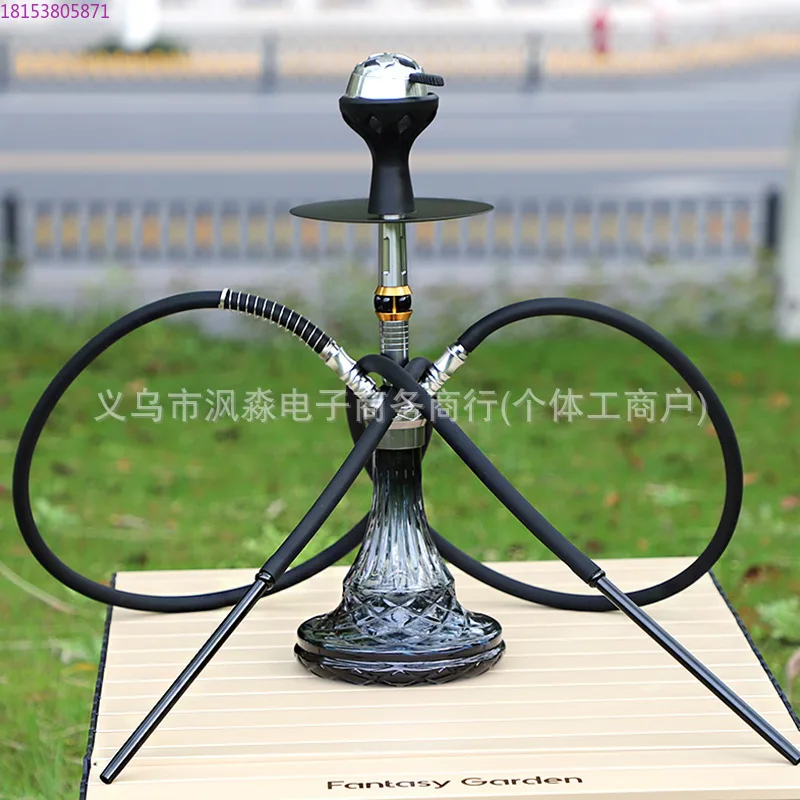 Supply aluminum alloy double-tube gold cigarette pot, spot socket cigarette pot for many people to party