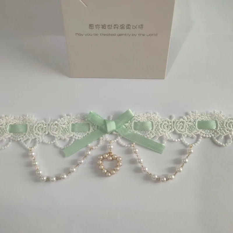 

Lolita Pearl Love Macaron Candy Color Collars for Women Sweet Necklace Lolita Original Handmade Accessories Gifts for Women