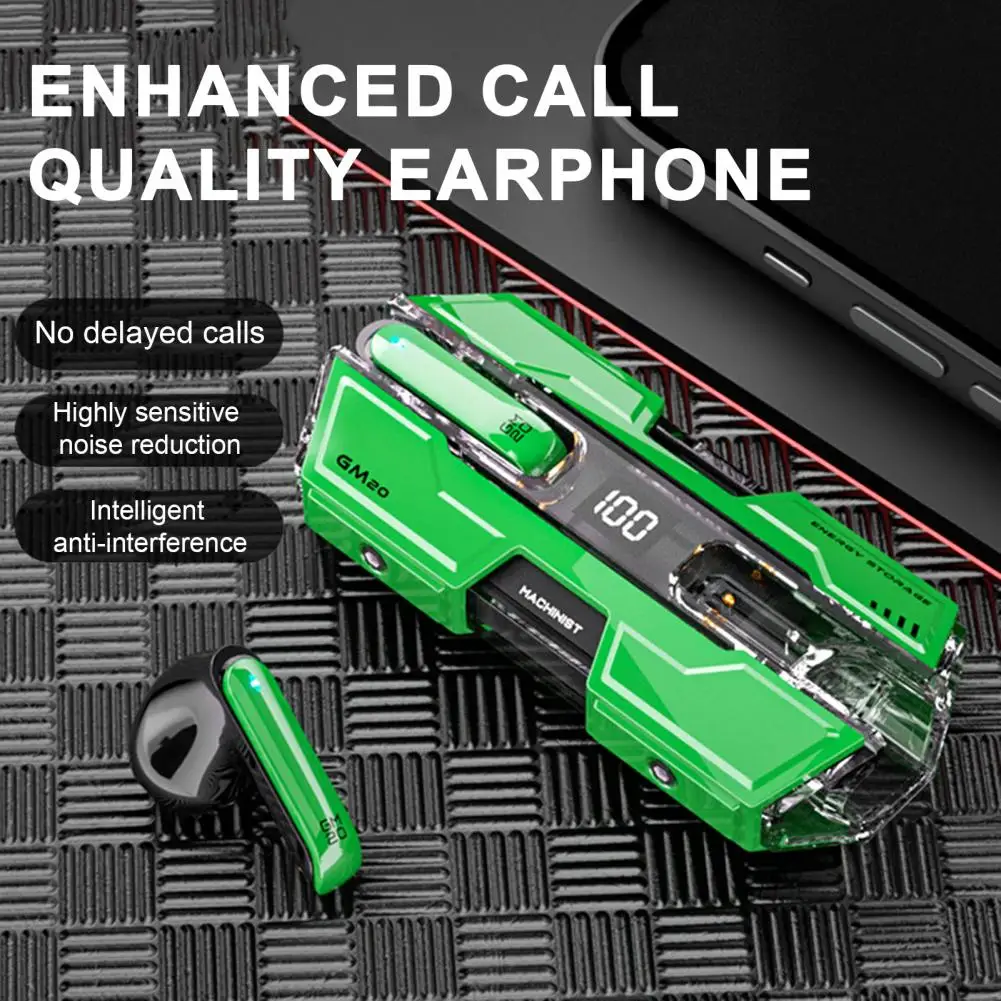 1 Set Wireless Earphone Noise Cancelling Battleship-shaped Headphone with Microphone for Music Call Gmae