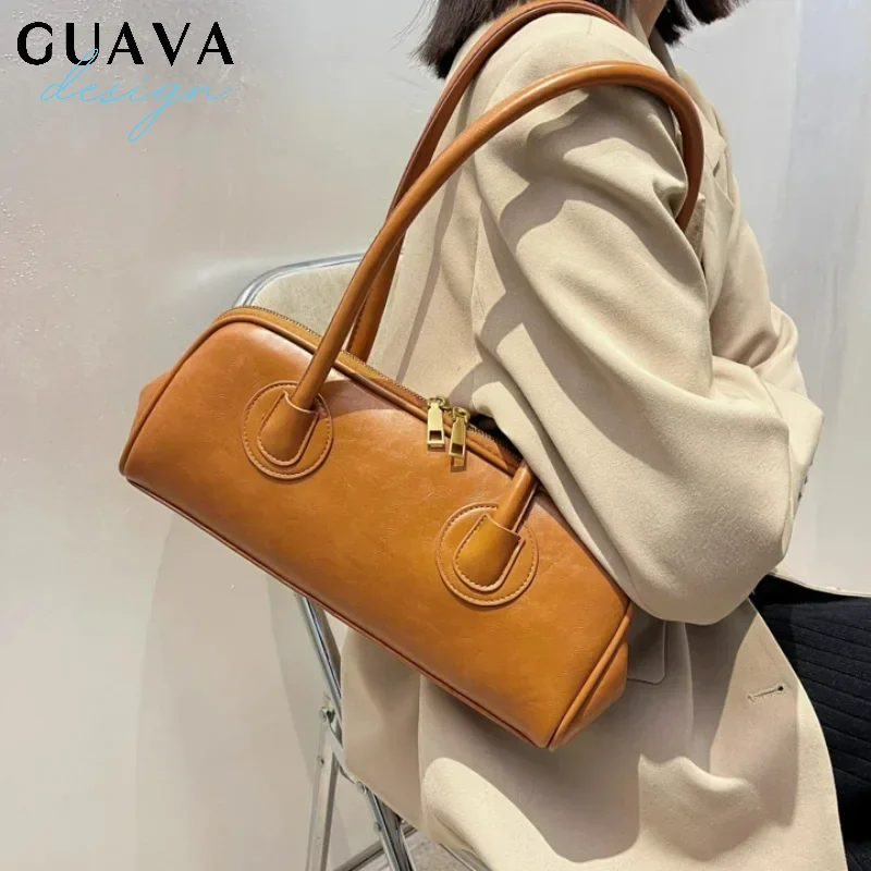 

Solid Color PU Zipper Stitched Pillow Shape Fashion Shoulder Bag Versatile Handbag Hot Sale Bags for Women Bolsas Femininas