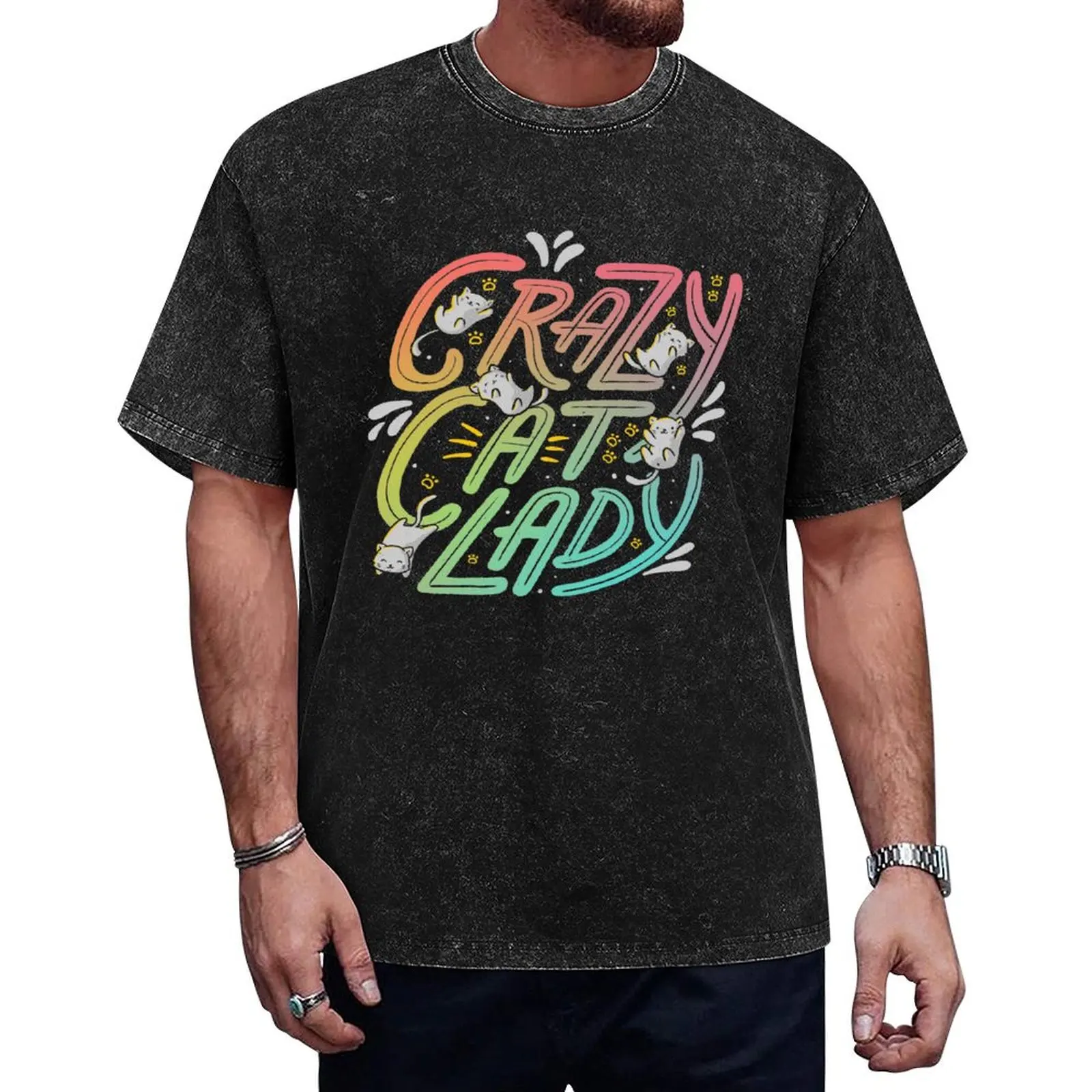 

Crazy Cat Lady T-Shirt Clothing funny shirt cotton blanks vintage t shirt men