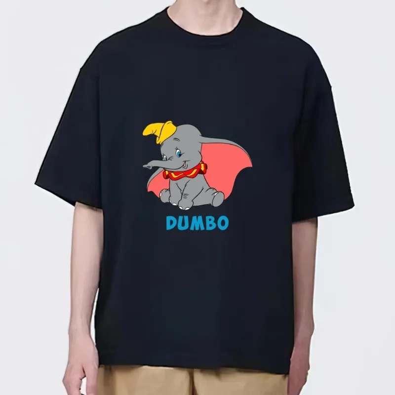 MINISO Disney Dumbo T Shirt Women Couple Combination Clothes Short Sleeve Collar Fashion Man Cotton