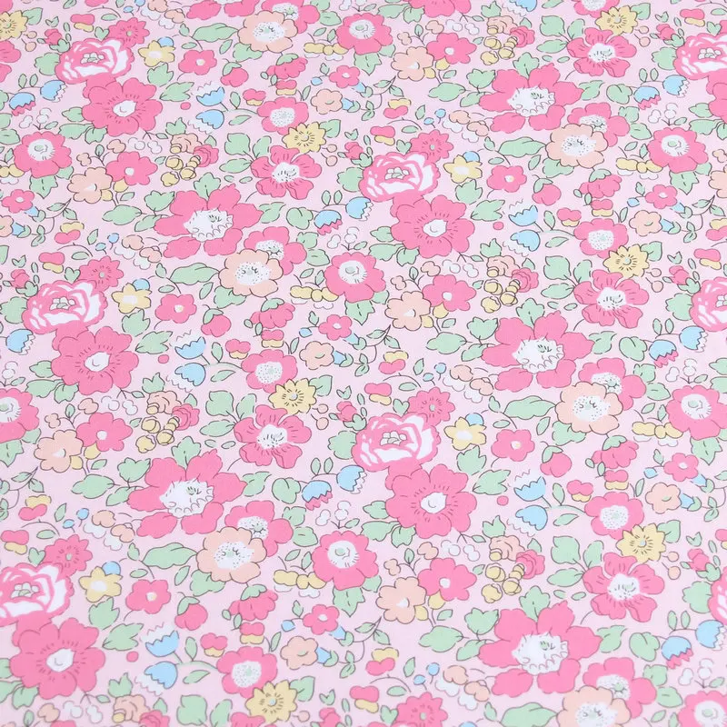 pink flowers betsy tana lawn cotton print liberty fabric London Liberty tana lawn cotton custom fabric for DIY