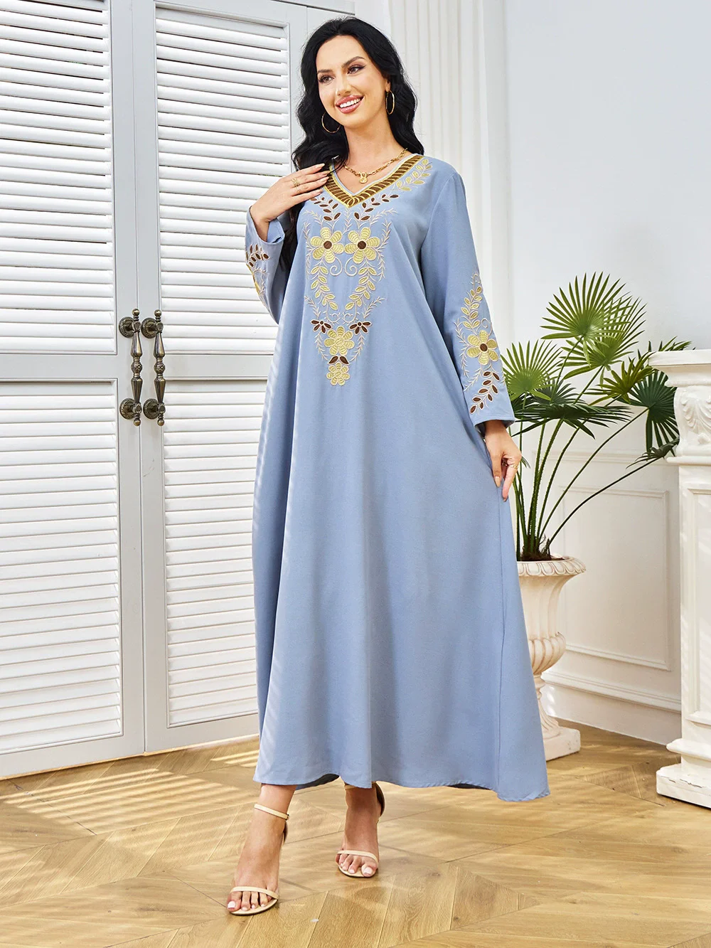 Moyen-Orient dubaï mode été nouvelle mode de luxe musulmane robe brodée robe de soirée pour femmes saoudiennes