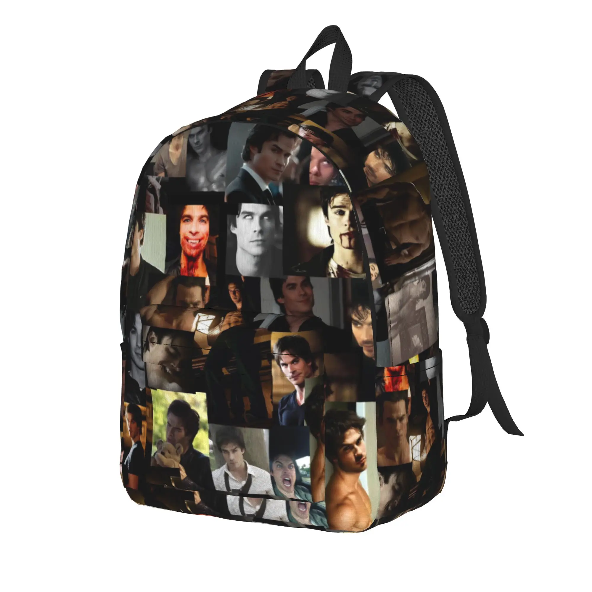 The Vampire Diaries Resuable Movie Backpack Damon Salvatore Backpacks Student Unisex Lightweight High School Bags Rucksack