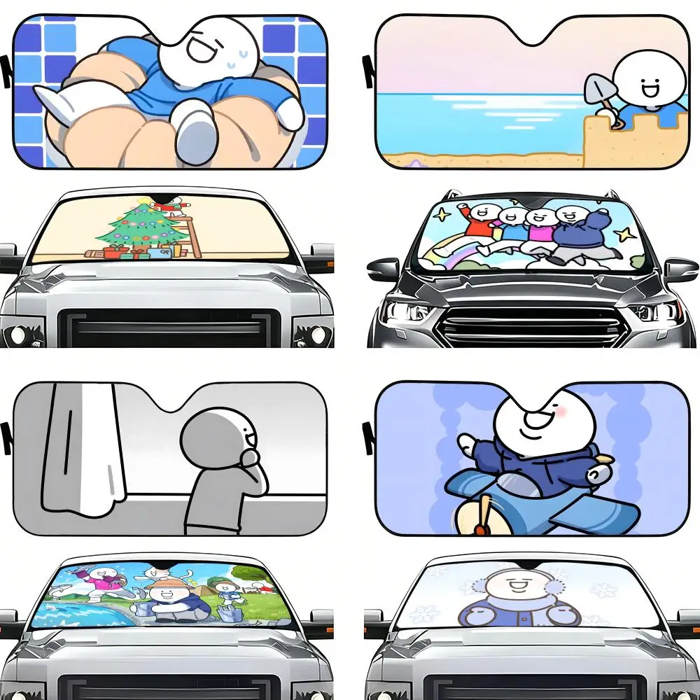 

Cartoon L-Little B-Blue And H-His F-Friends Sun Visor Car Windshield Sunshade Foldable Automotive Protection Sun Block Cover