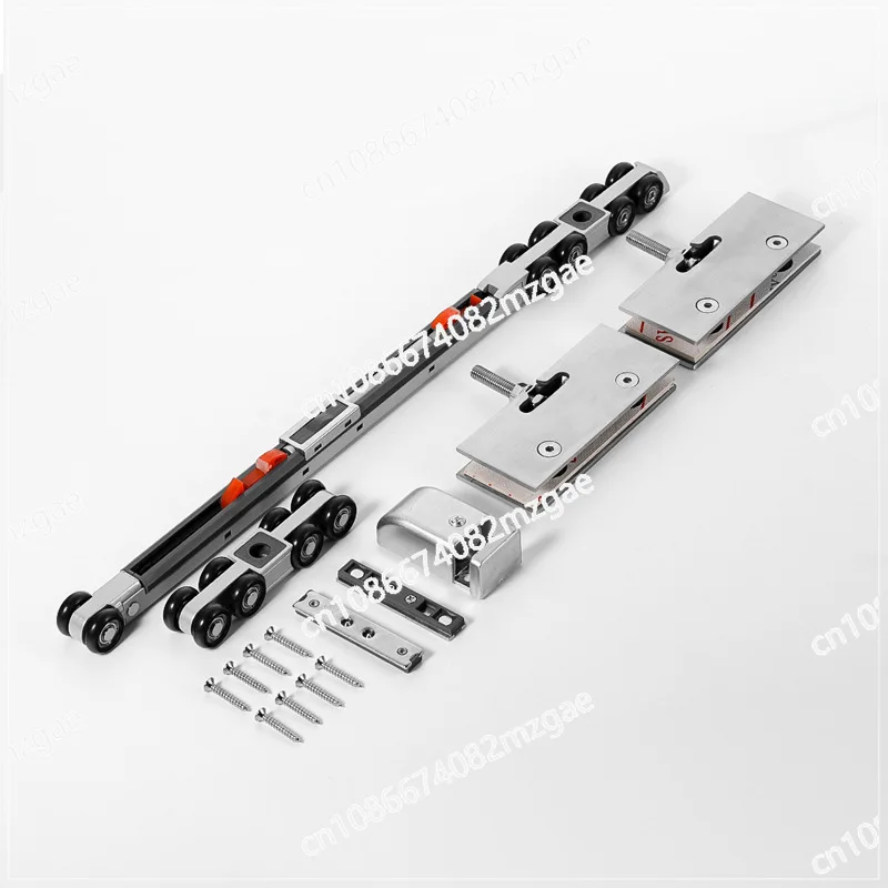 Shower room pulley, bathroom glass door hanging wheel, sliding door, toilet two-way damping buffer glass hanging rail pulley