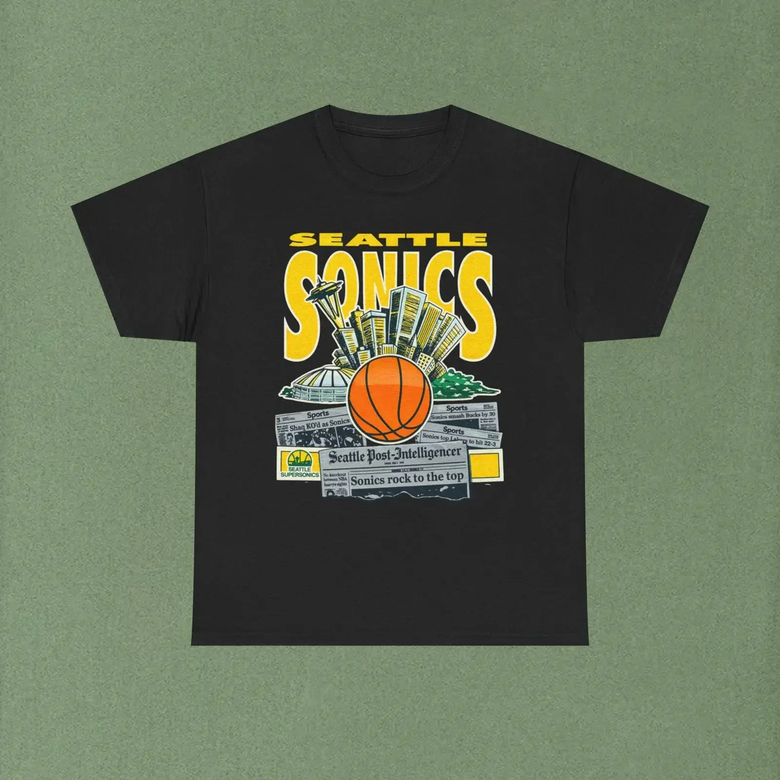 Vintage Seattle Sonics T Shirt vintage Washed Casual Unisex designer clothes Versatile graphic Stretched homme Stylish