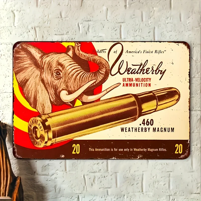[Vintage Metallschild] Langlebiges Vintage 378 Weatherby Blechschild |   Wandkunst aus Eisen, Dekoration für Zuhause und Büro, ohne Strom