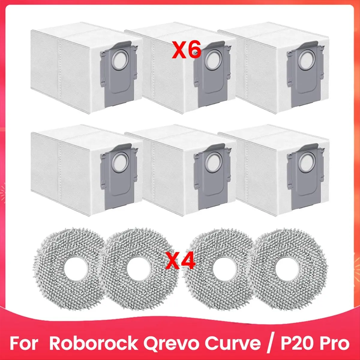 A31F HOT-Replacement Accessory Kit for Qrevo Curve / P20 Pro Robot Vacuum Cleaner Parts Mop Pads Dust Bags view 2