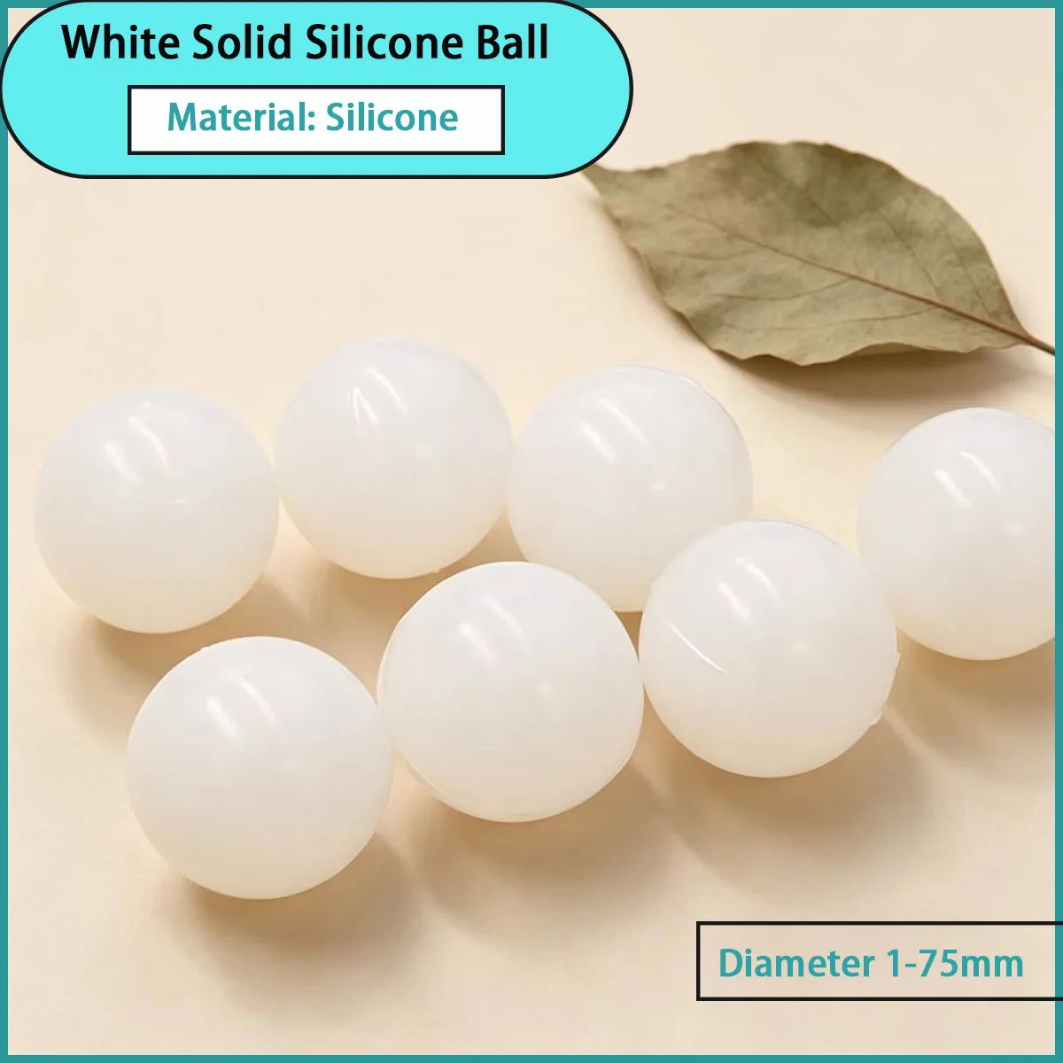 Diameter 1-75mm white solid silicone ball suitable for sealing, buffering, shock absorption, protection and other scenarios